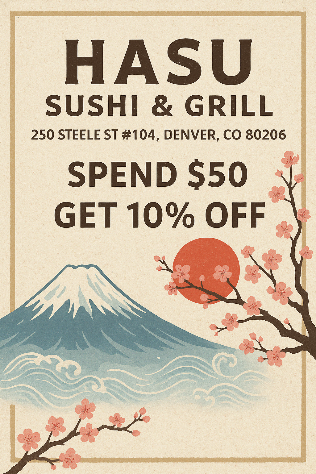 Restaurant Promotion Post（SPEND $50 GET 10% OFF）